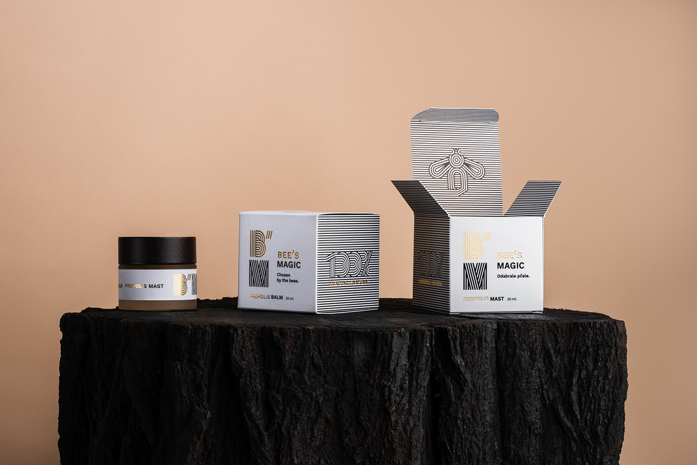 propolis balm honey Packaging Cosmetic therapeutic product balm design branding  visual identity premium packaging