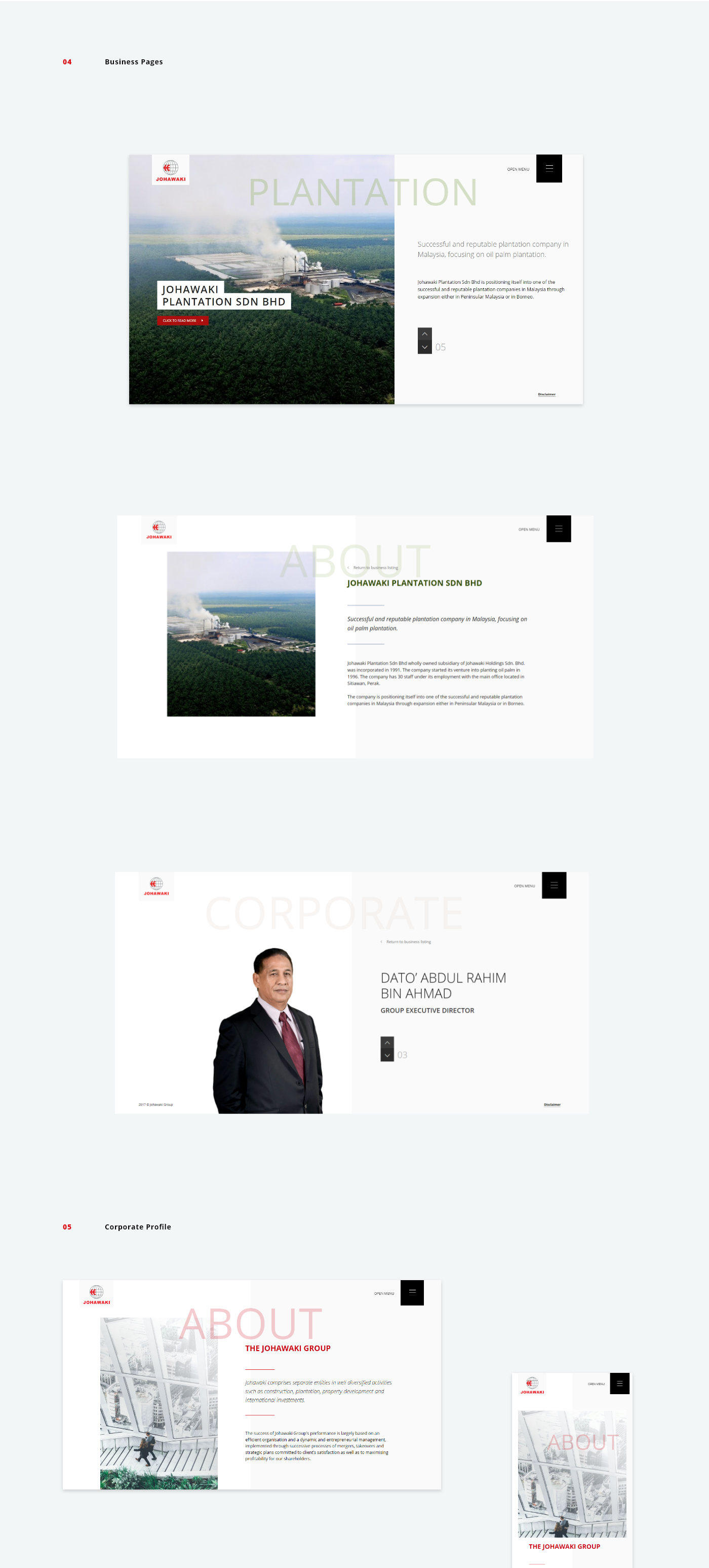 corporate Website redesign wordpress minimal clean business full screen javascript effects
