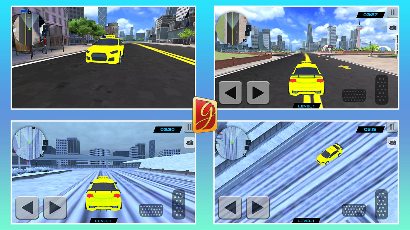 game artist game design  game elements game screenshots game ui design garage manipulations taxi game ui