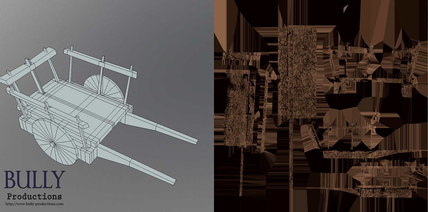 3D model textures animation  Vehicle wagon fantasy