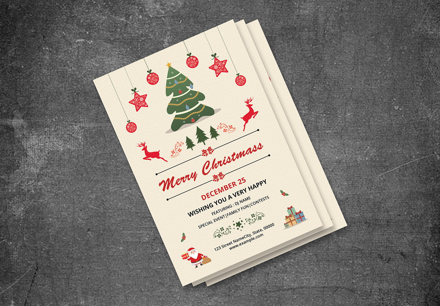 Christmas party flyer Invitation card club ms word photoshop