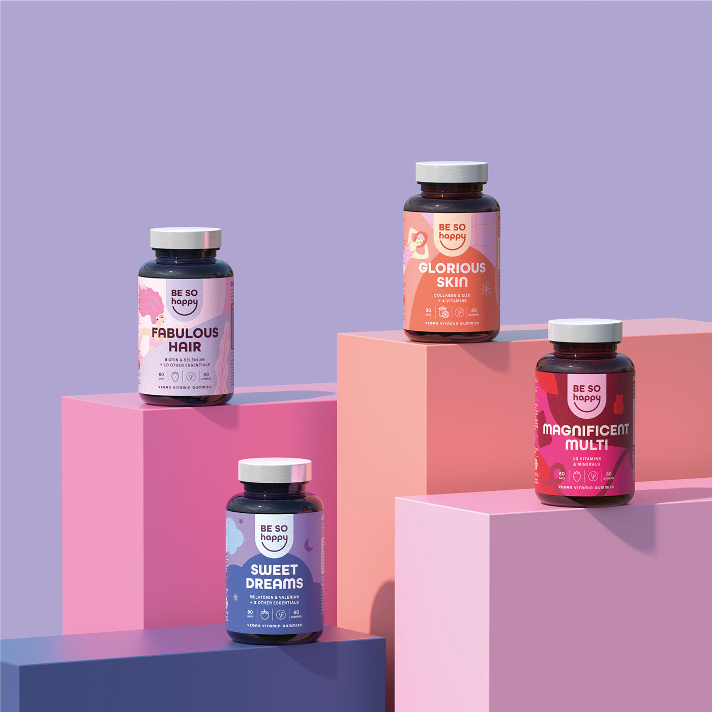 beauty gummy Health logo Packaging supplement vitamin Wellness