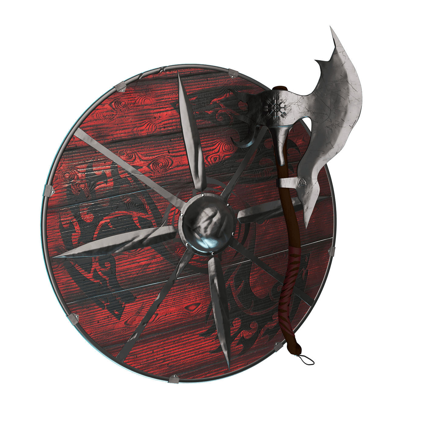 axe shield Weapon viking blender 3D Render mythology Celtic Zbrush