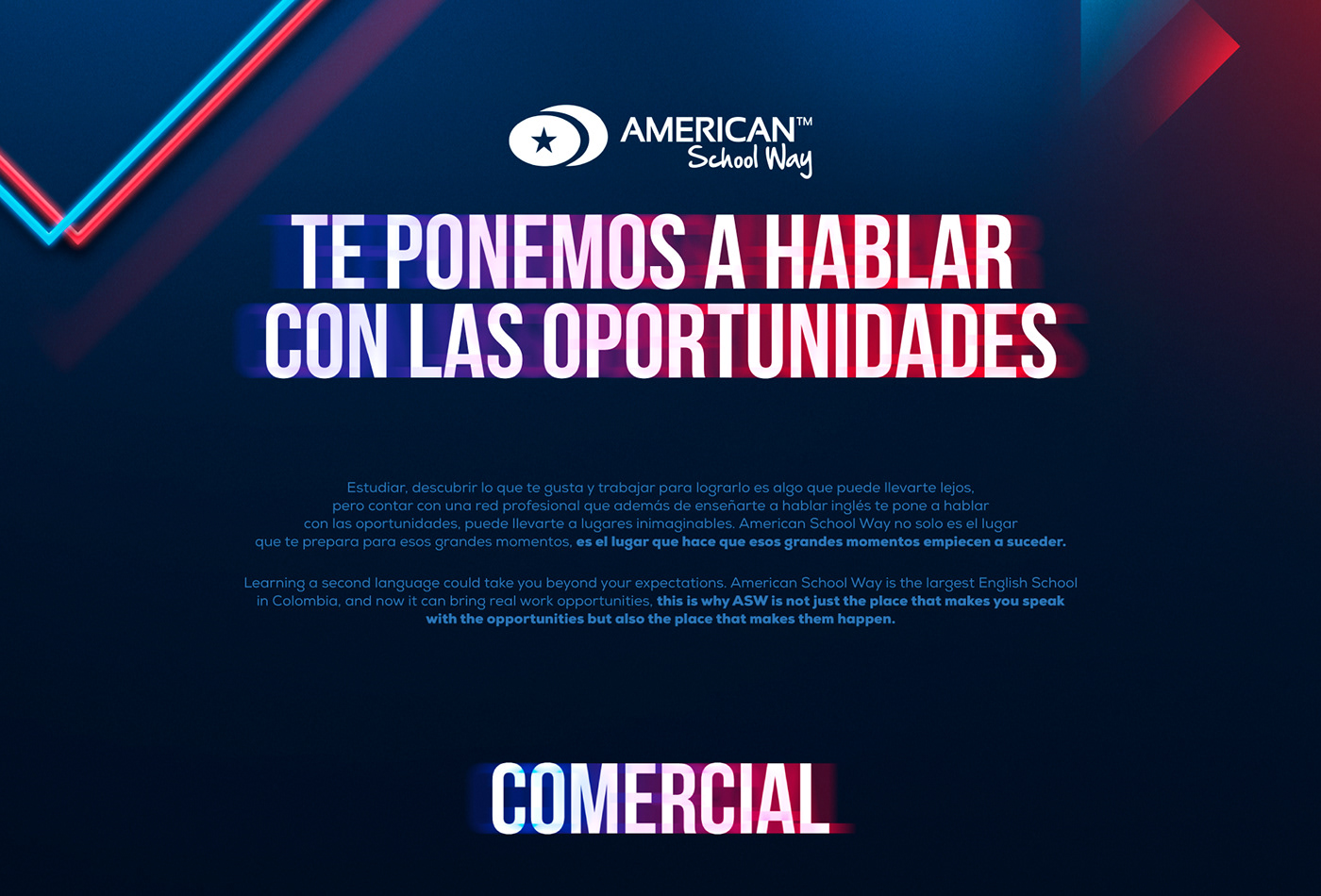colors photoshop design campaign Advertising  ASW american english ligths grey idiomas ads composición