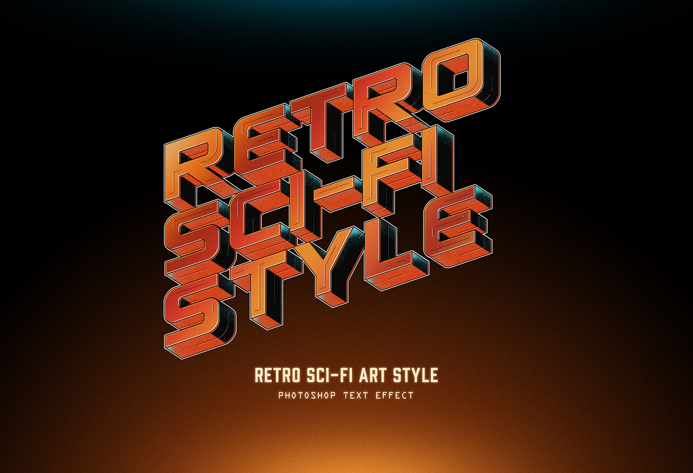 3D Cyberpunk futuristic Logotype Mockup Retro Scifi text effect typography  