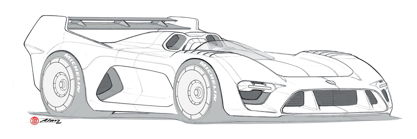 sketches illustrations mazda Porsche