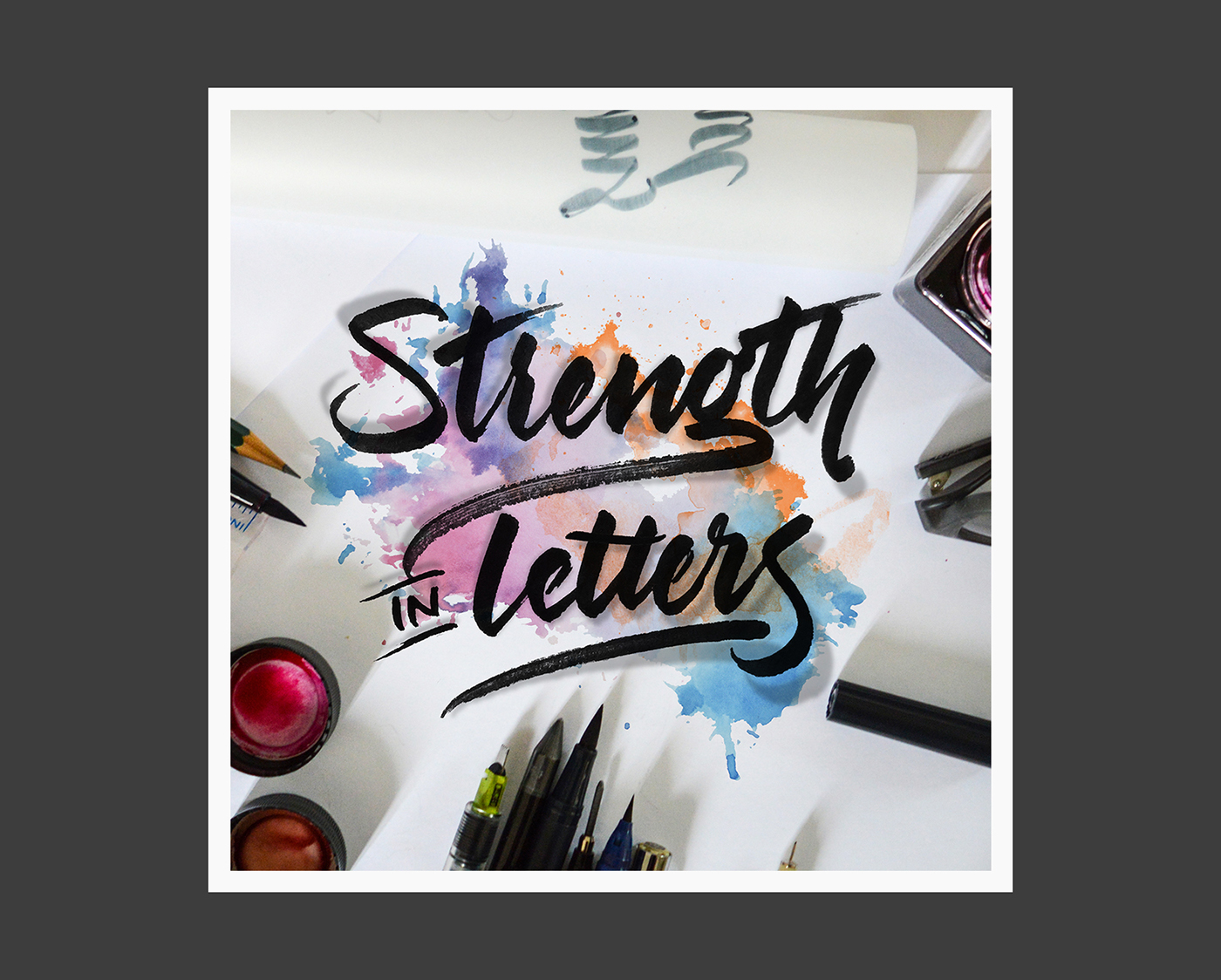 lettering Calligraphy   effects branding  logo Script type typography   Photography  workspace