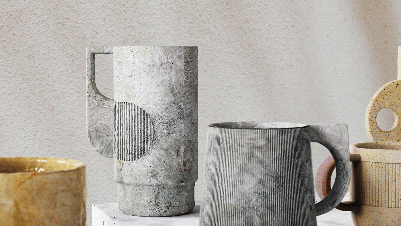 ceramic concept industrial design  keyshot Mug  mug design Packaging product product design  visual