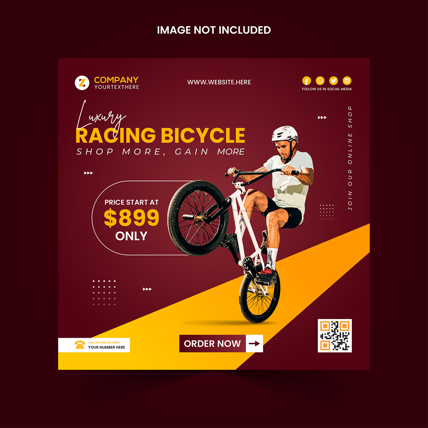Luxury Bicycle Sale social media post or square flyer design