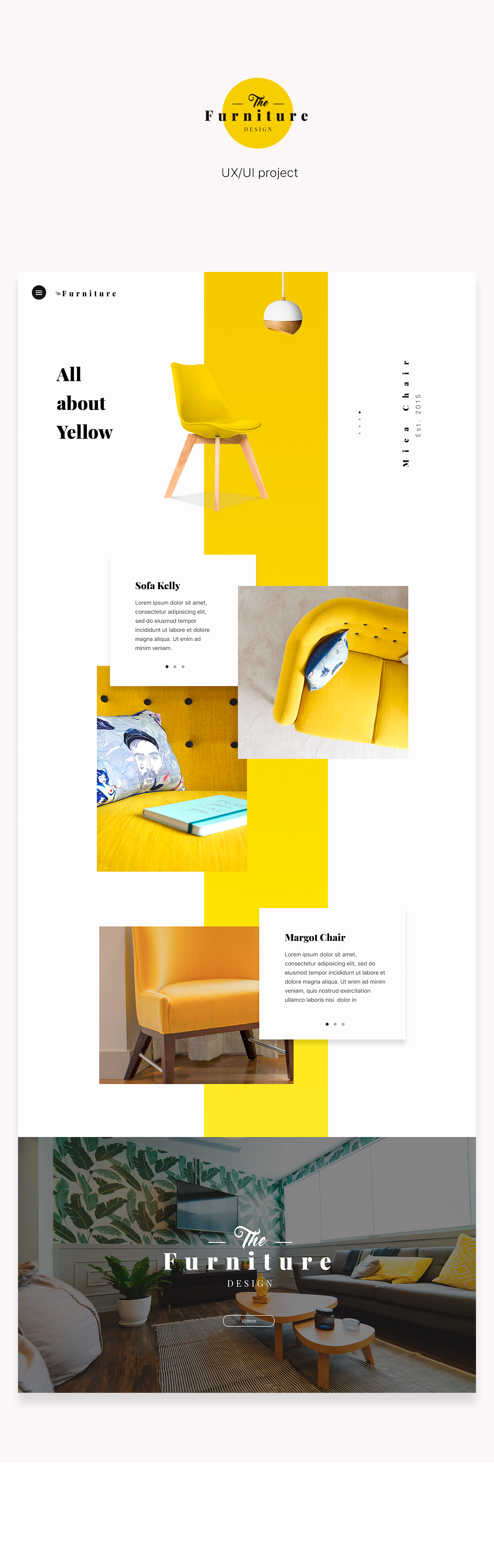 ux/ui furniture Web Design  yellow ux UI Project