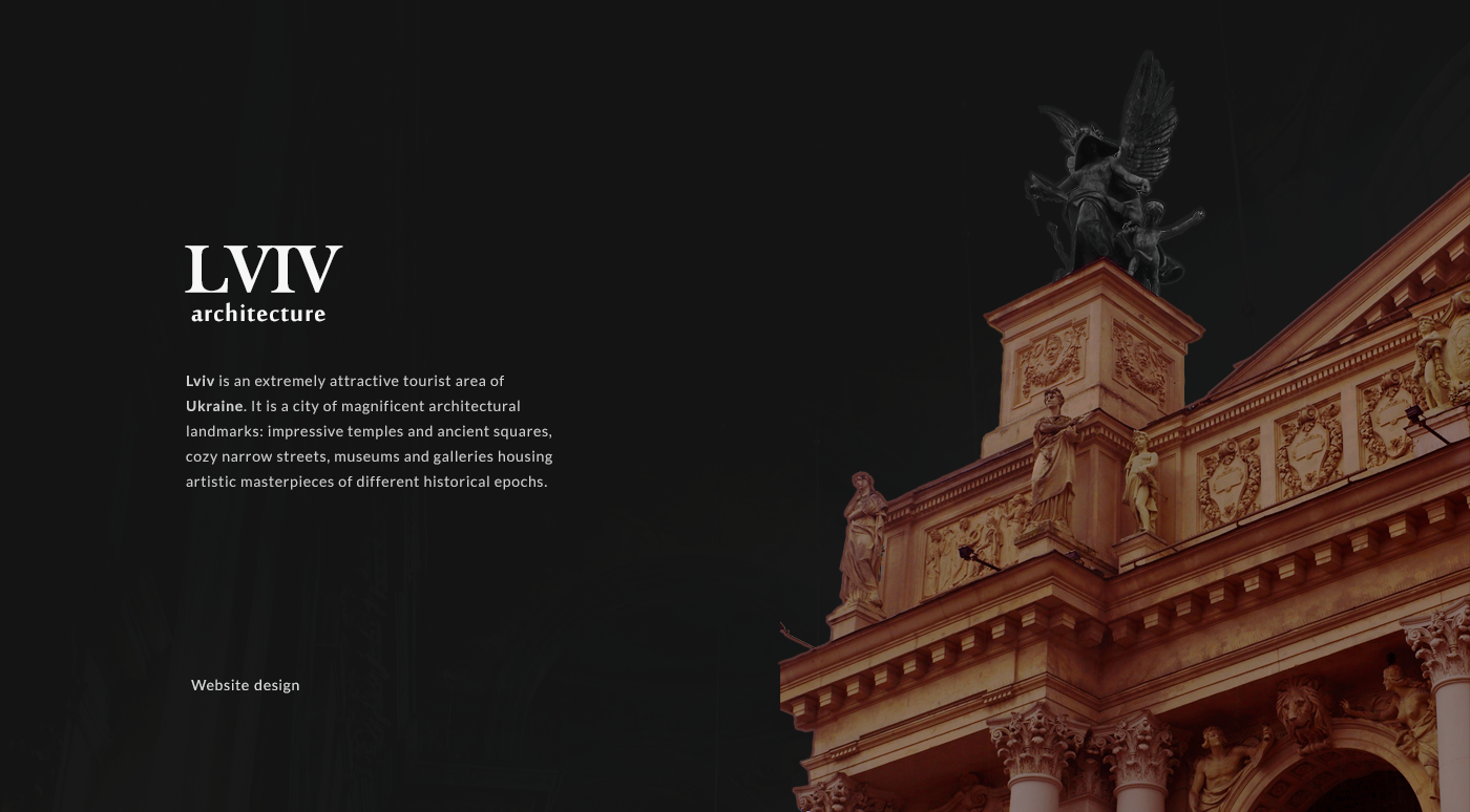 Web Design  concept Lviv lion ukraine architecture architect modern minimal