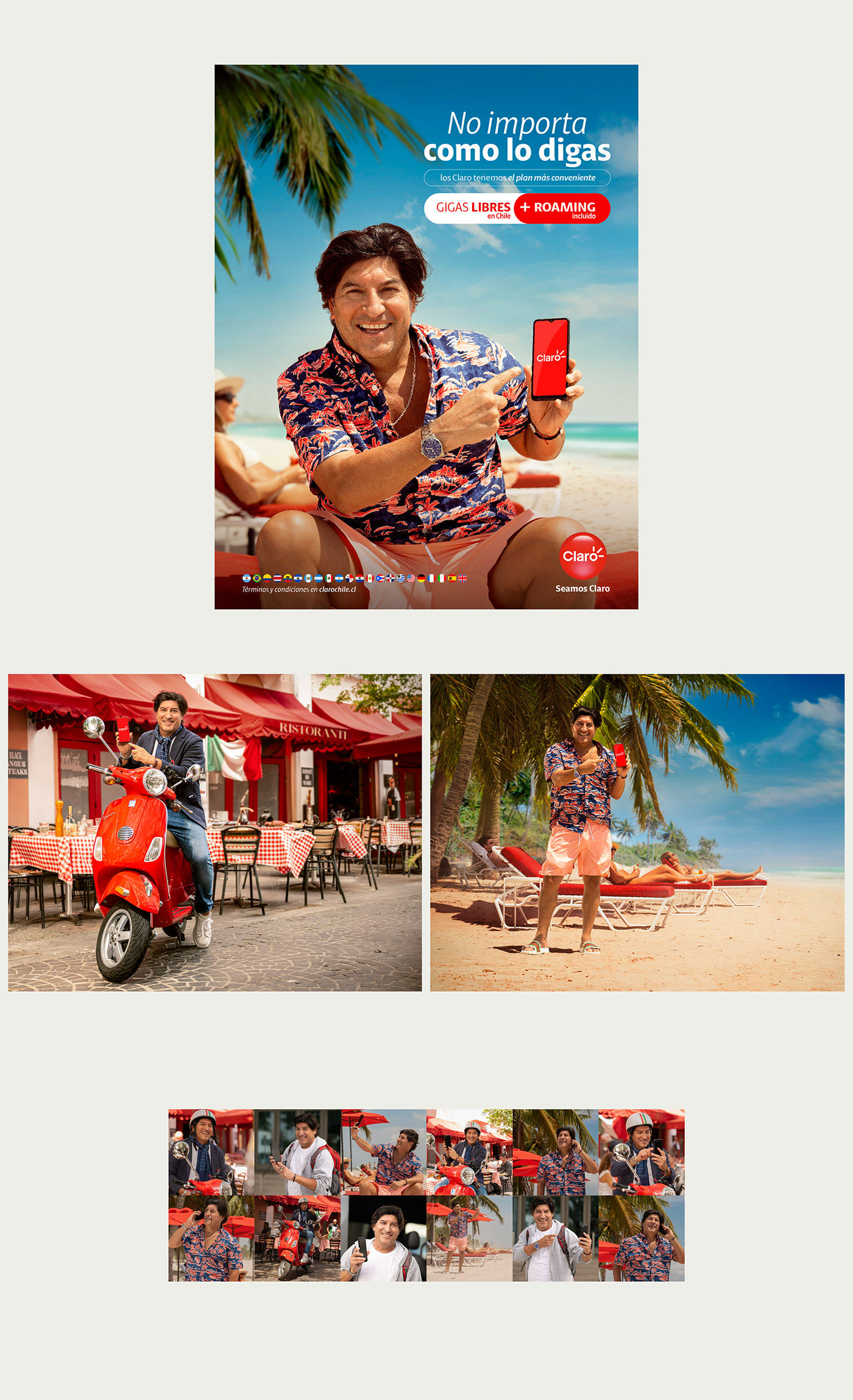 Advertising  claro smartphone Travel world design creative art direction  campaign marketing  