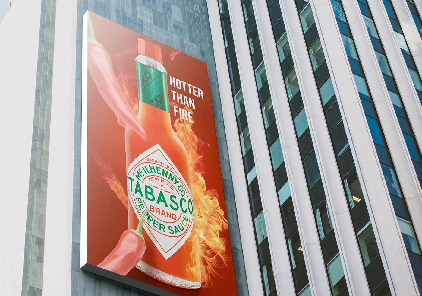 creative ad billboard pepper fire sauce concept brand Tomato graphic design 