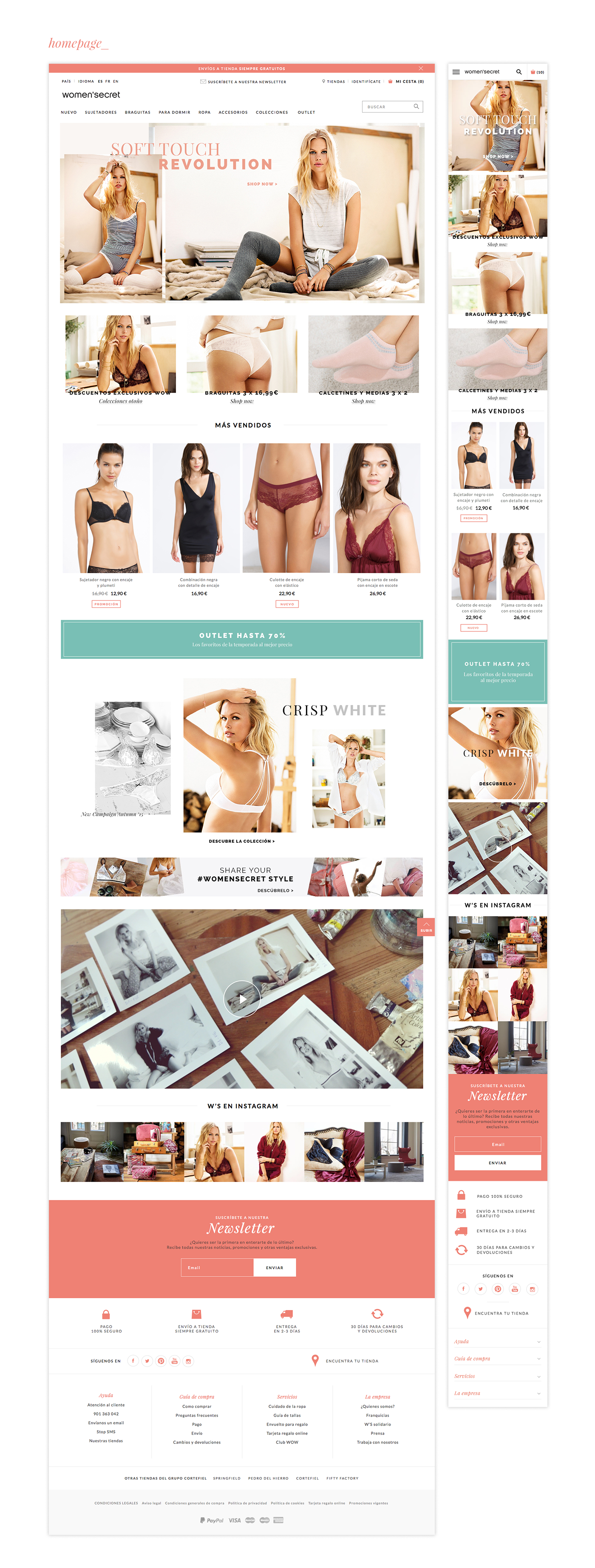 Ecommerce Website women'secret underwear online