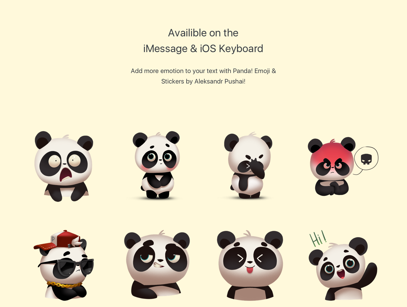 stickers artist cute Emoji Moji Panda  pushai bear kawaii
