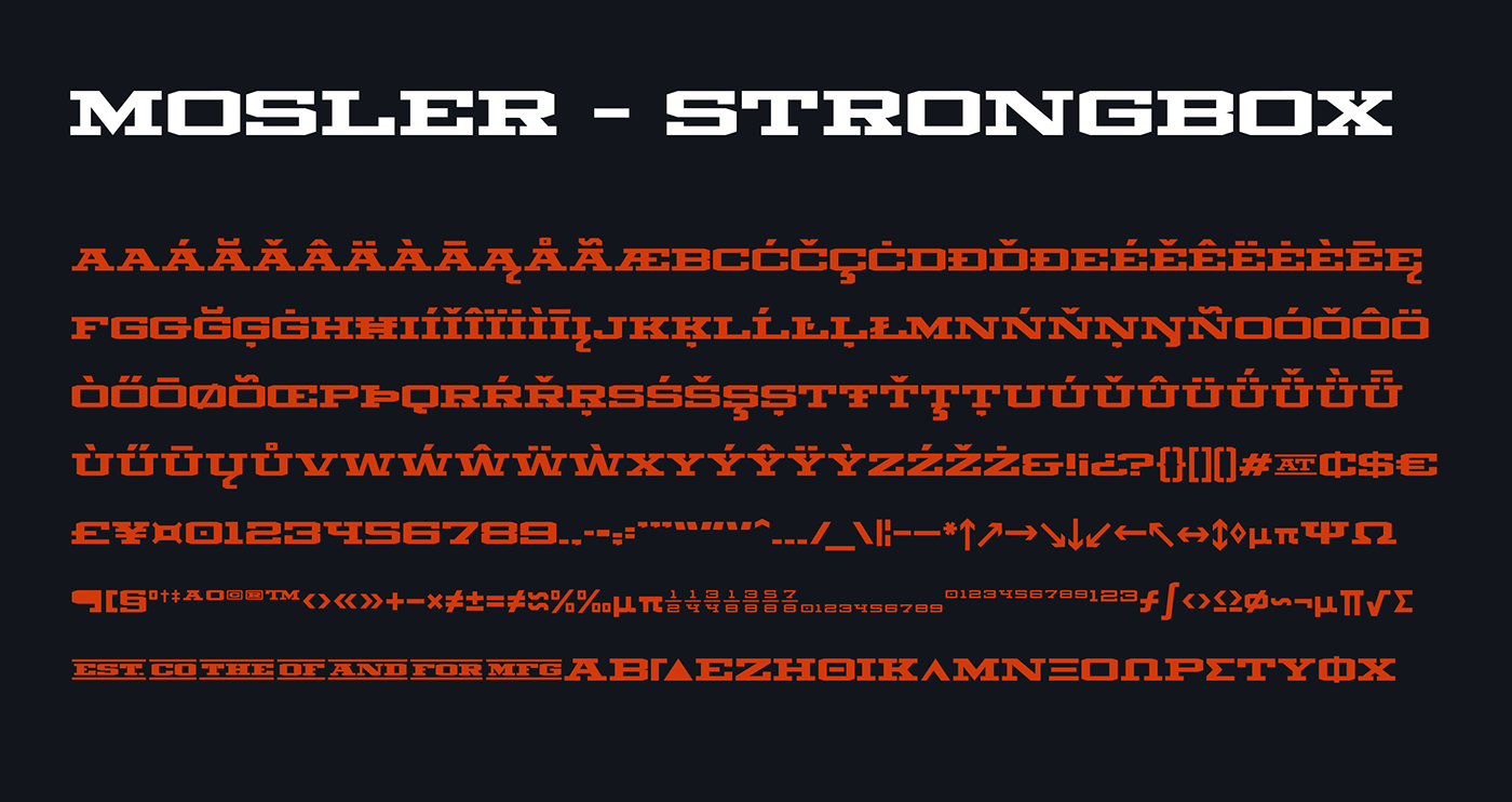 Typeface font fonts dispaly Headline titling slab-serif slab serif carmel Mosler lettering alphabet glyphs