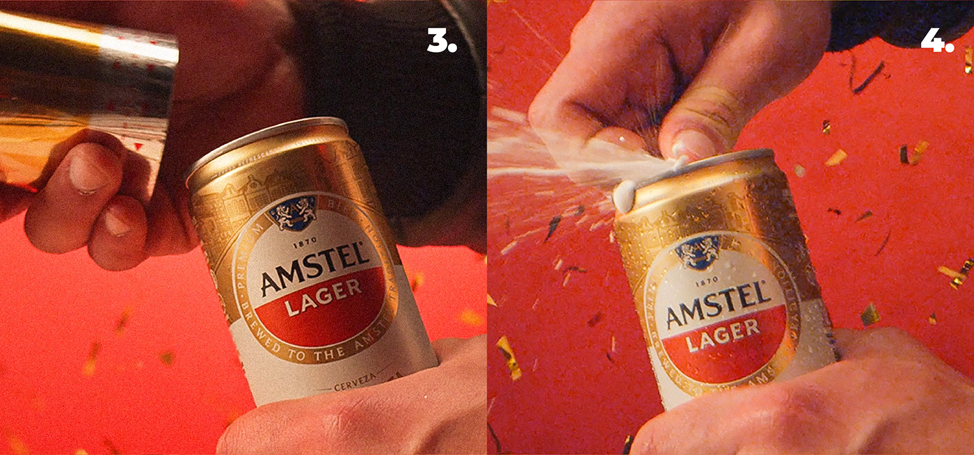 beer celebration Advertising  Packaging Photography  Amstel confetti