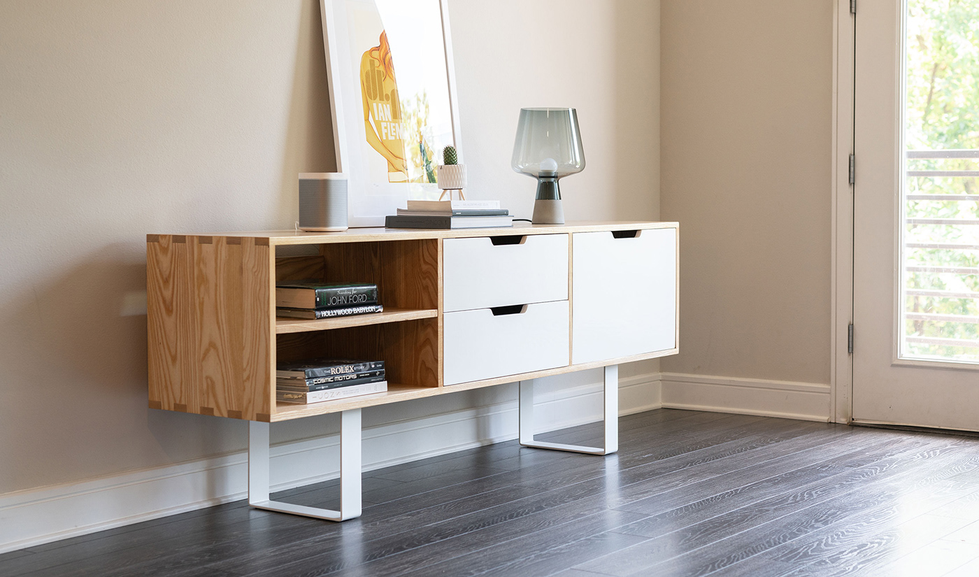 console credenza furniture furniture design  inkstudios inkstudiosdesign Inkstudiosllc modern wood