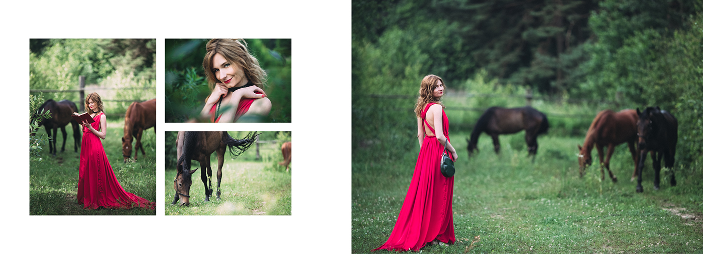 #Summer #horse   #girl #beauty   #photography #fogg #red dress