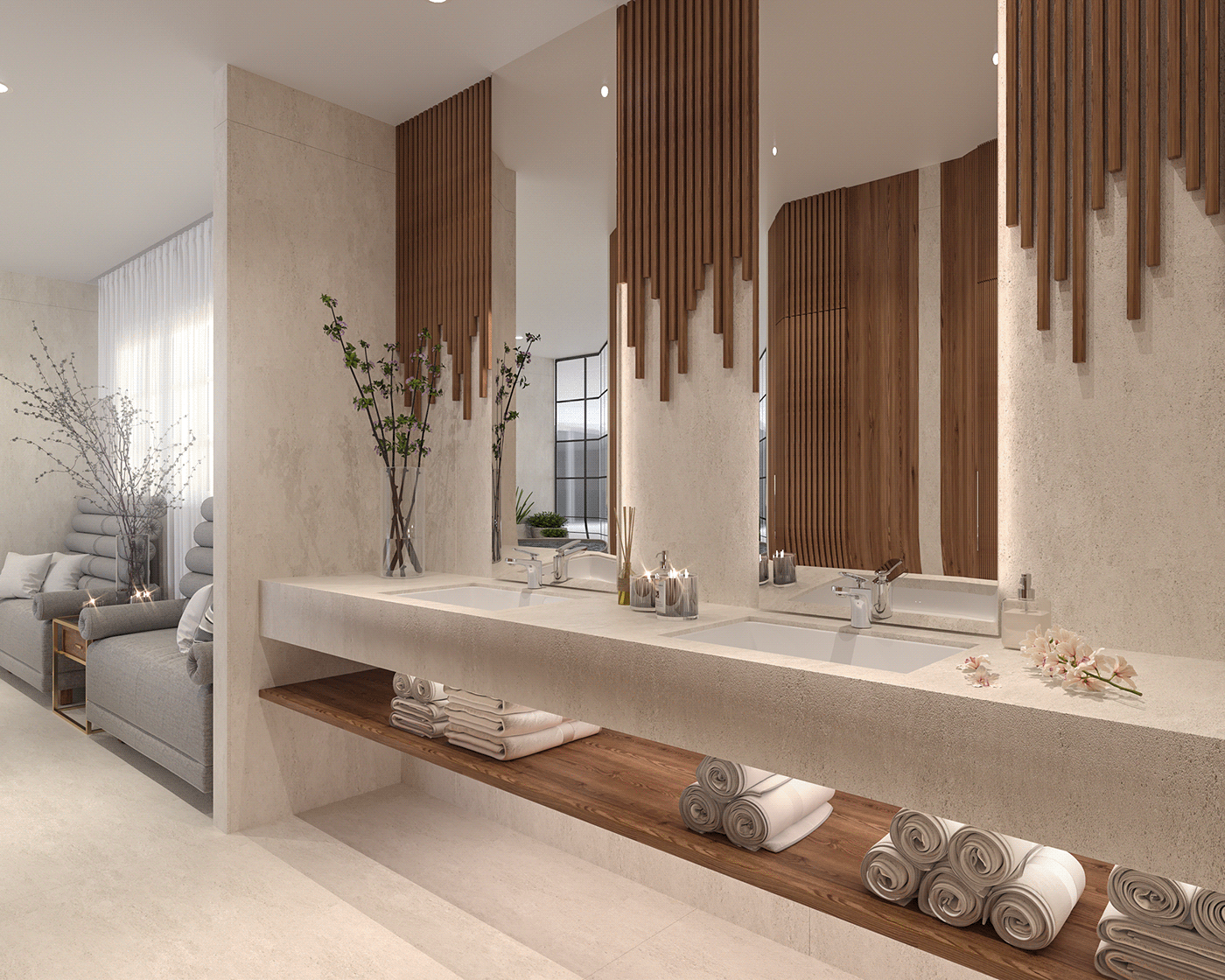 3ds max architecture bathroom design CGI corona elegant bathroom interior design  modern bathroom spa design visualization