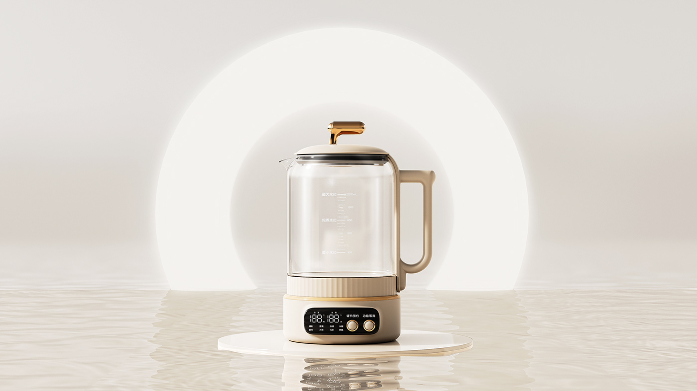 Health home industrial design  kettle Kitchen Appliance product design  Render tea water