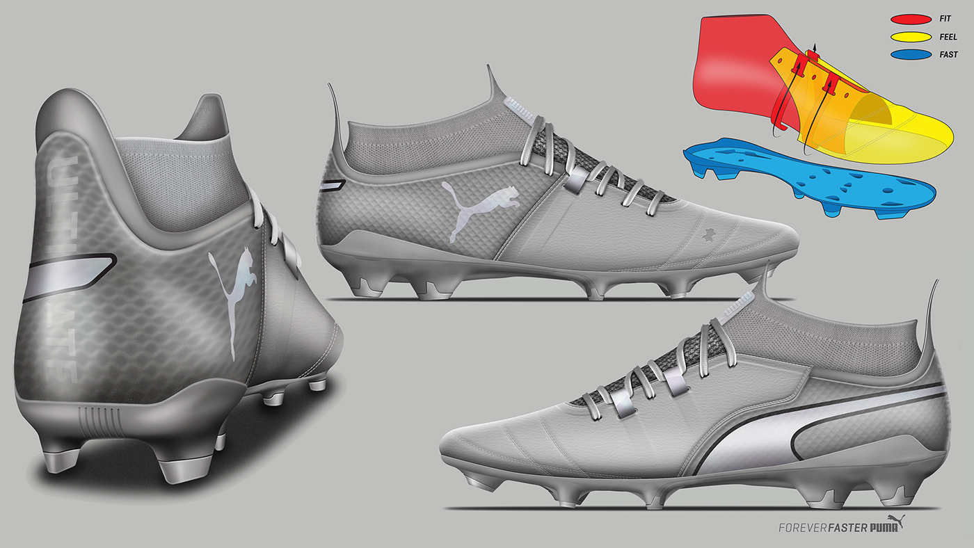 puma football footwear pumaone footwear design sketch Render ILLUSTRATION 
