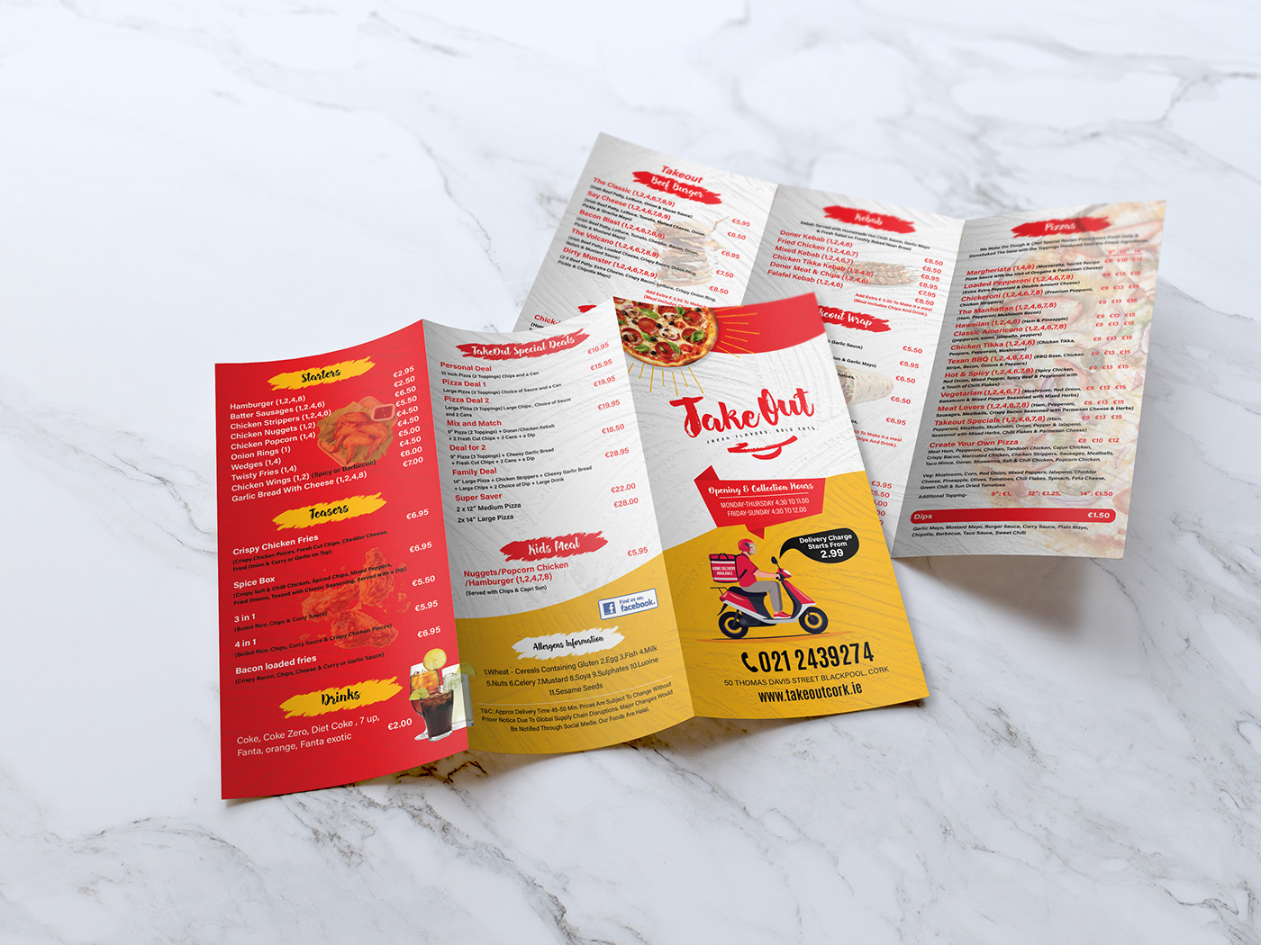 restaurant menu trifold brochure catalog Layout food list restaurant menu food flyer item name
