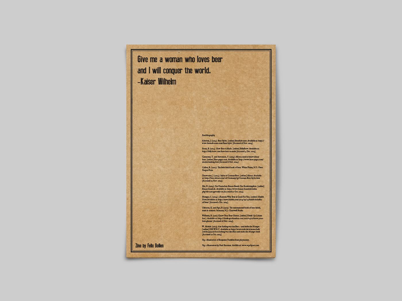 beer Zine  information design InDesign Booklet Guide