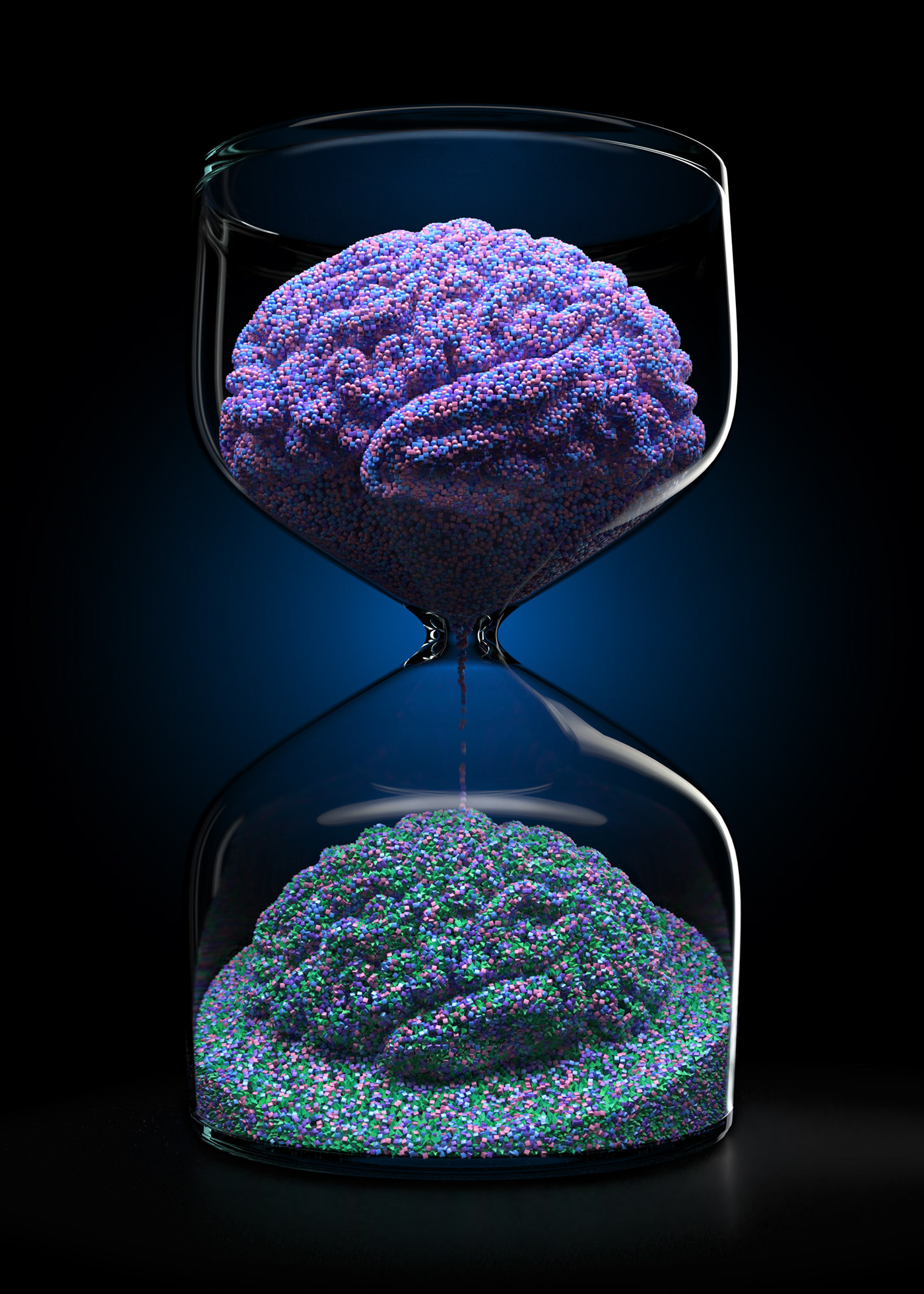 3D brain design hourglass ILLUSTRATION  Nature science