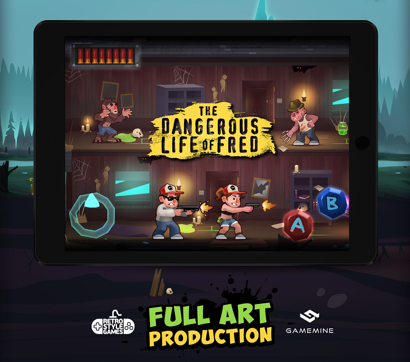 spine animations scroller beat em up dave Dangerous indie game store listing appstore