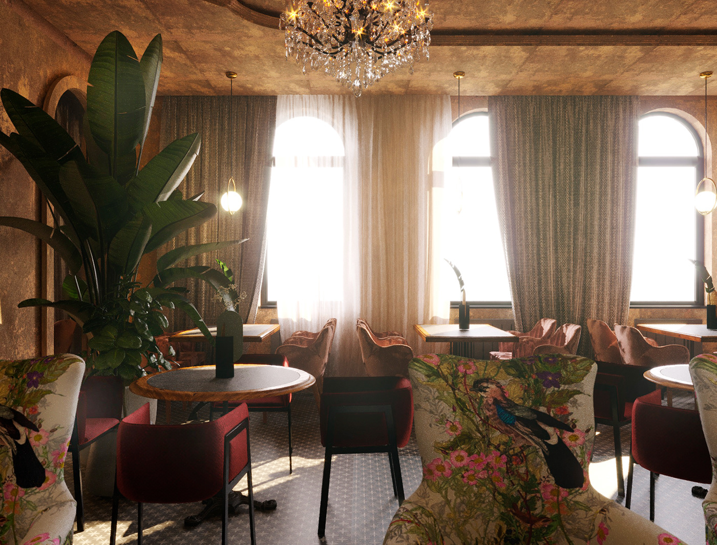 visual design interior design  restaurant horecadesign furniture visualization 3ds max archviz exterior corona