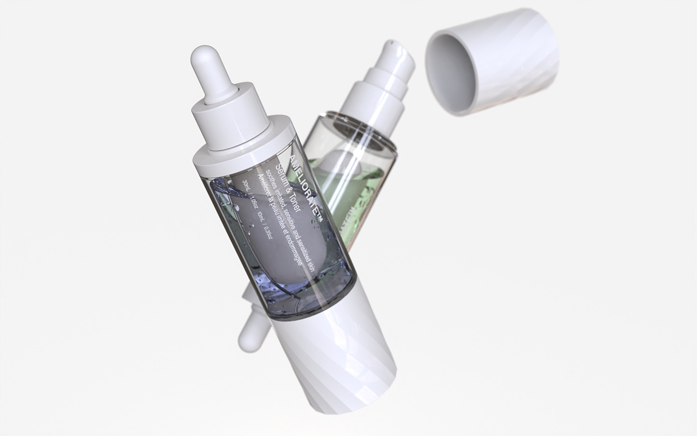 Beautiful beauty bottle container mock up Toner 化妆品 package portfolio cosmetics