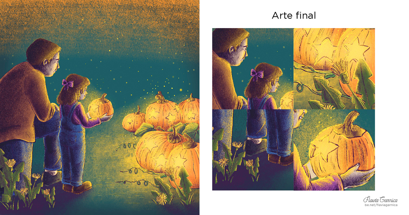editorial publishing illustration autumn book cover Diseño de portada arte digital pumpkin Halloween