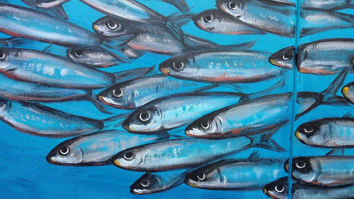 painting   on canvas acrylic fish