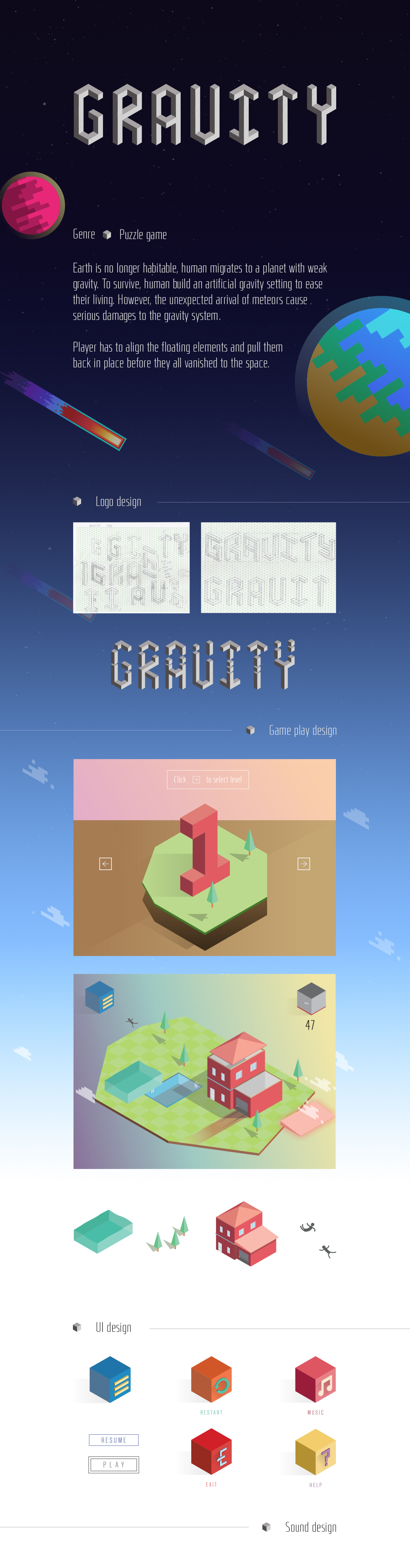 game Isometric puzzle Flash Space  gravity planet flashgame sound OST sounddesign soundtrack