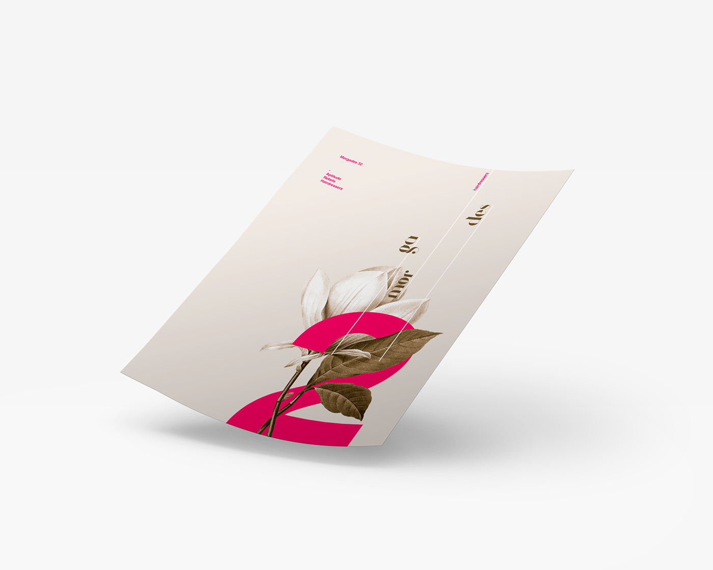 Xavier Esclusa Behance poster type minimal hairdressers flower spring design Typographie plants m32  