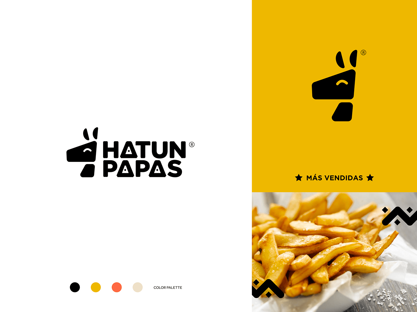 brand design Fast food inca llama logo Logotype peru potatoe