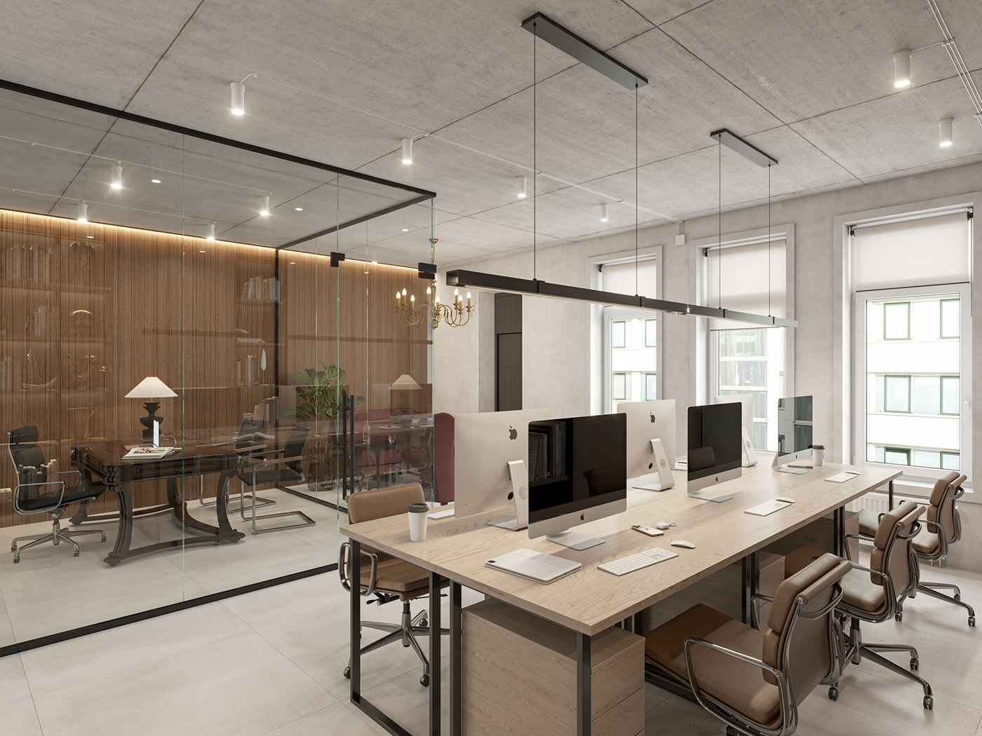 interior design  visualization 3ds max Office Office Design Antiques vintage Investment reception workspace