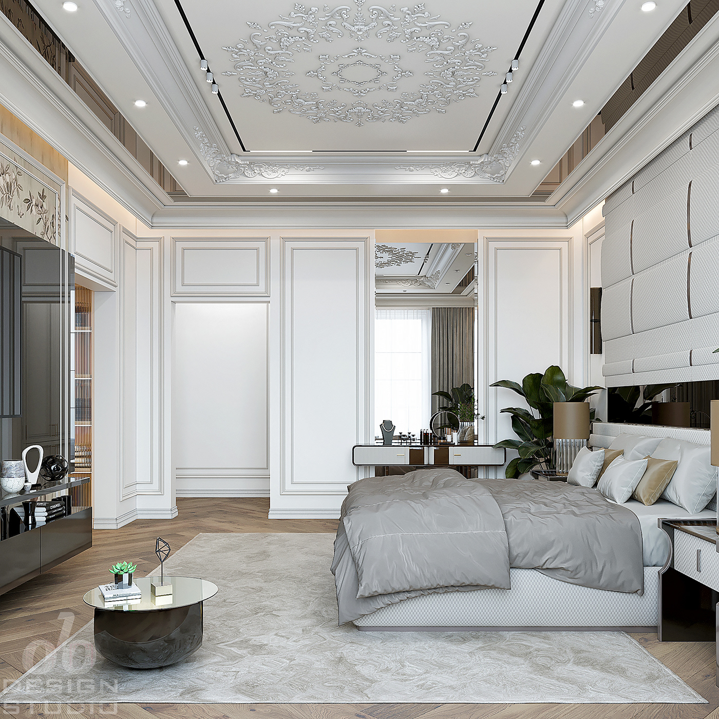 interior design  visualization Luxury Design bedroom dammam Saudi Arabia KSA riyadh newclassic bedroom