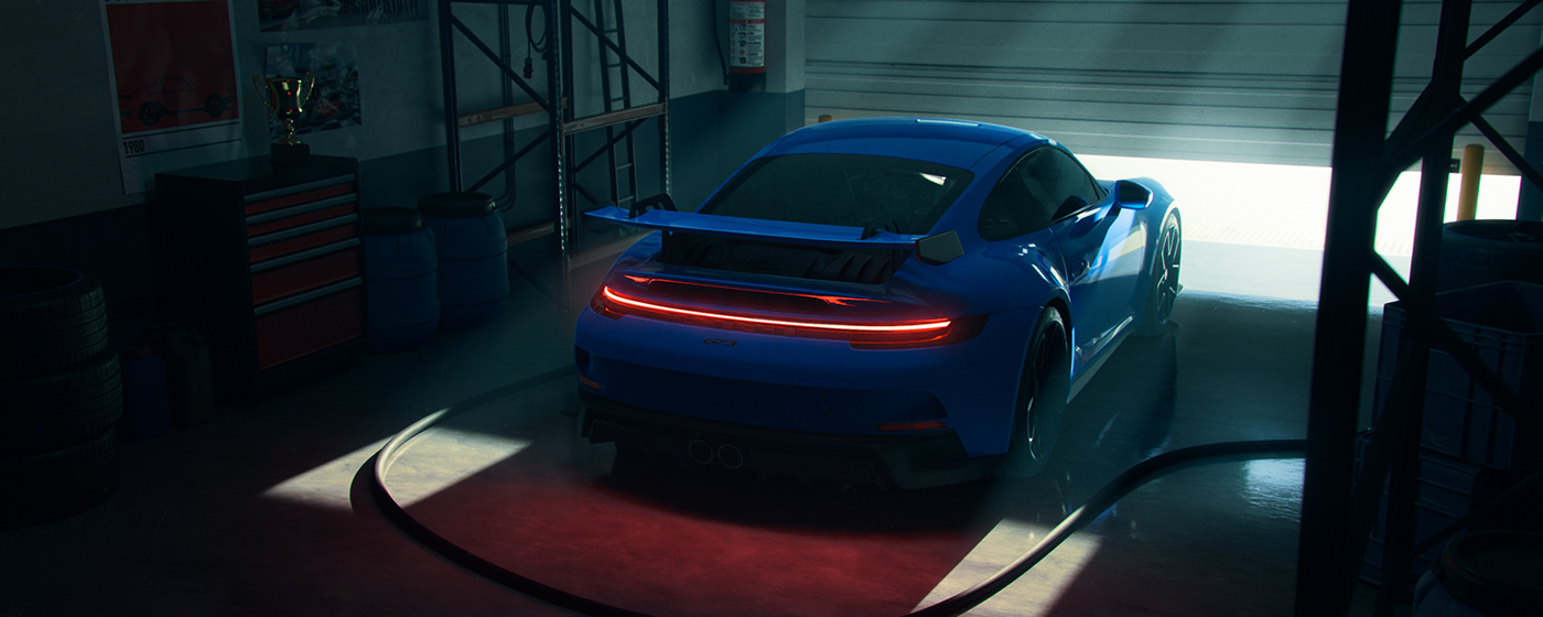 automotive   3D Render visualization blender car photoshop CGI Porsche Racing