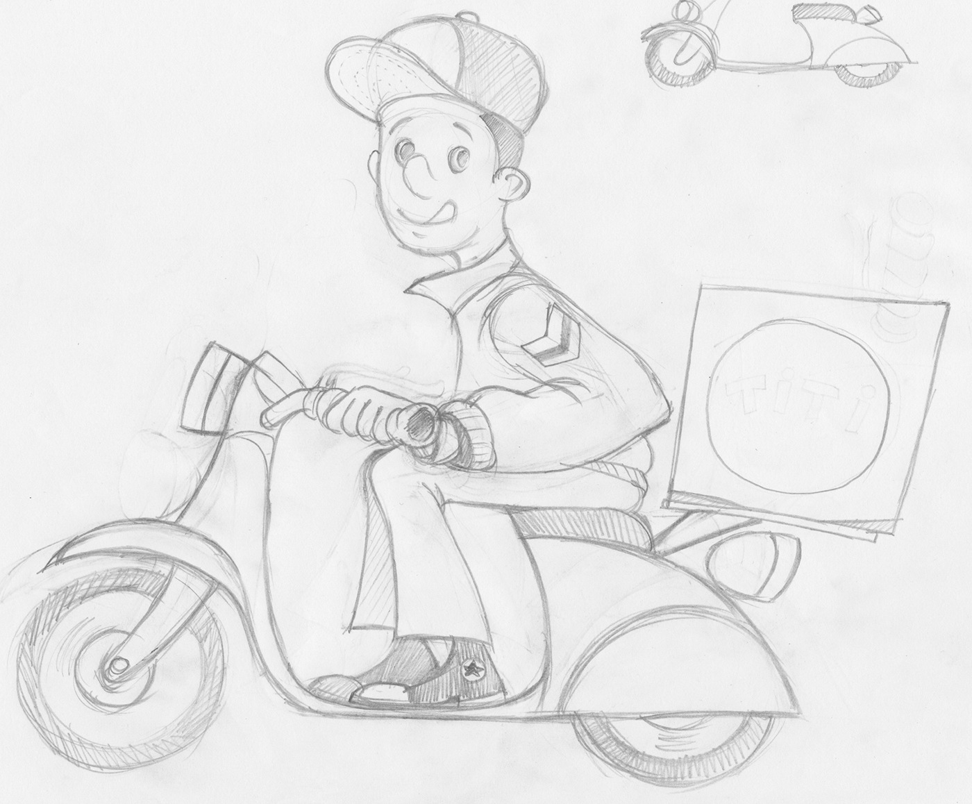 delivery boy Illustrator vespa