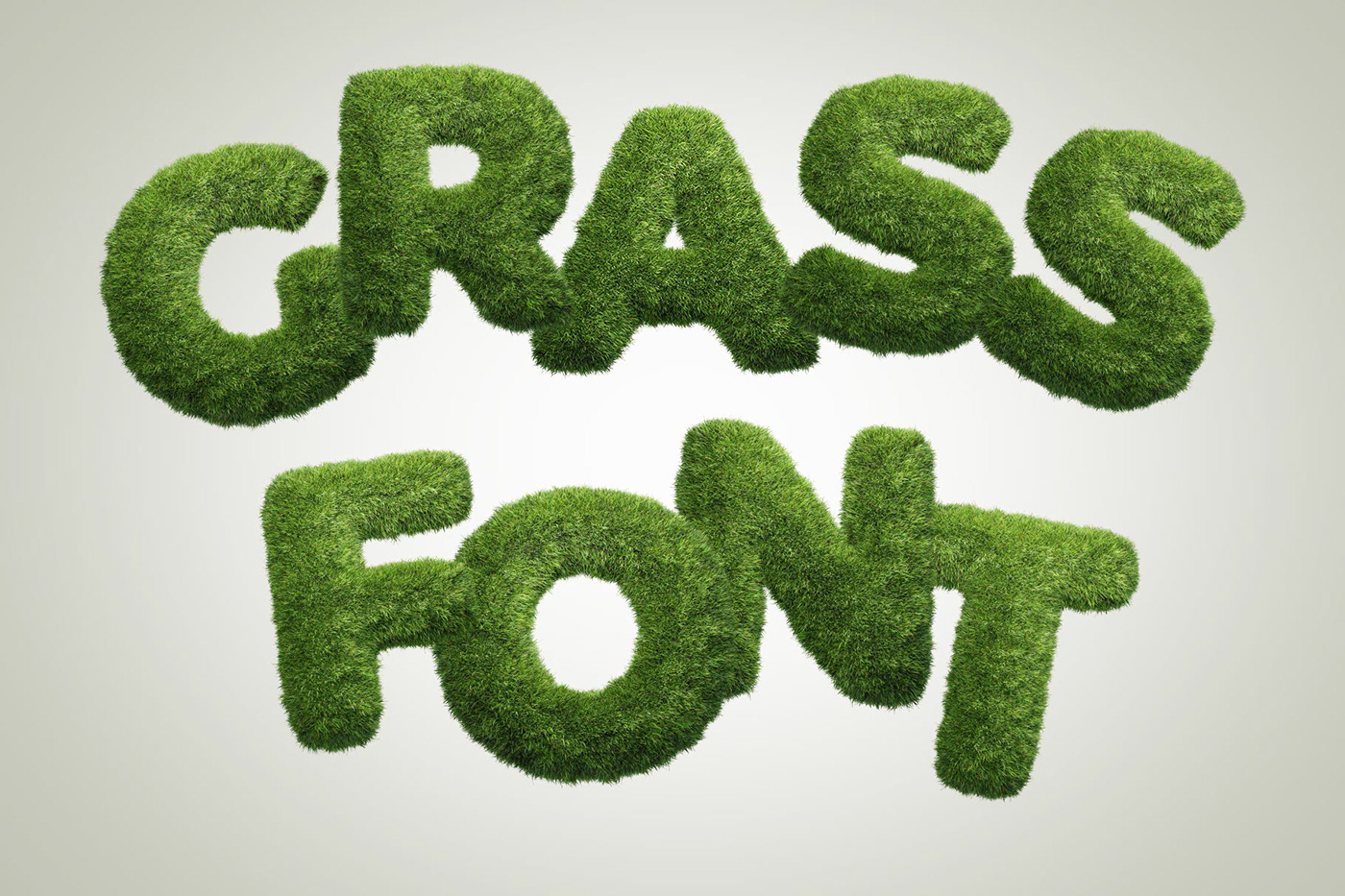 3D Font 3d letters 3D text field grass lettering Nature