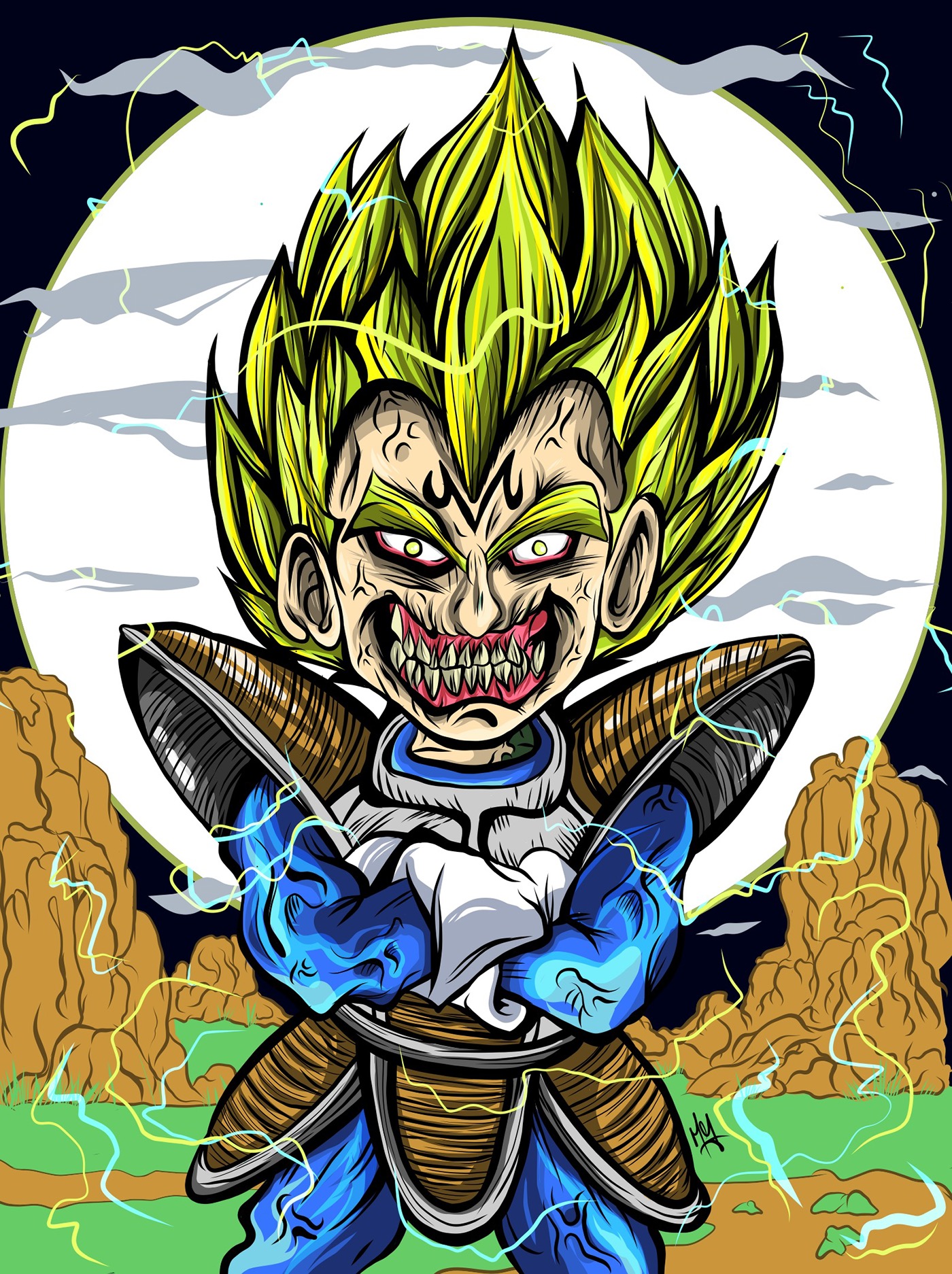 Drawing  adobedraw Vegeta vector vector art ipad pro dragon ball z