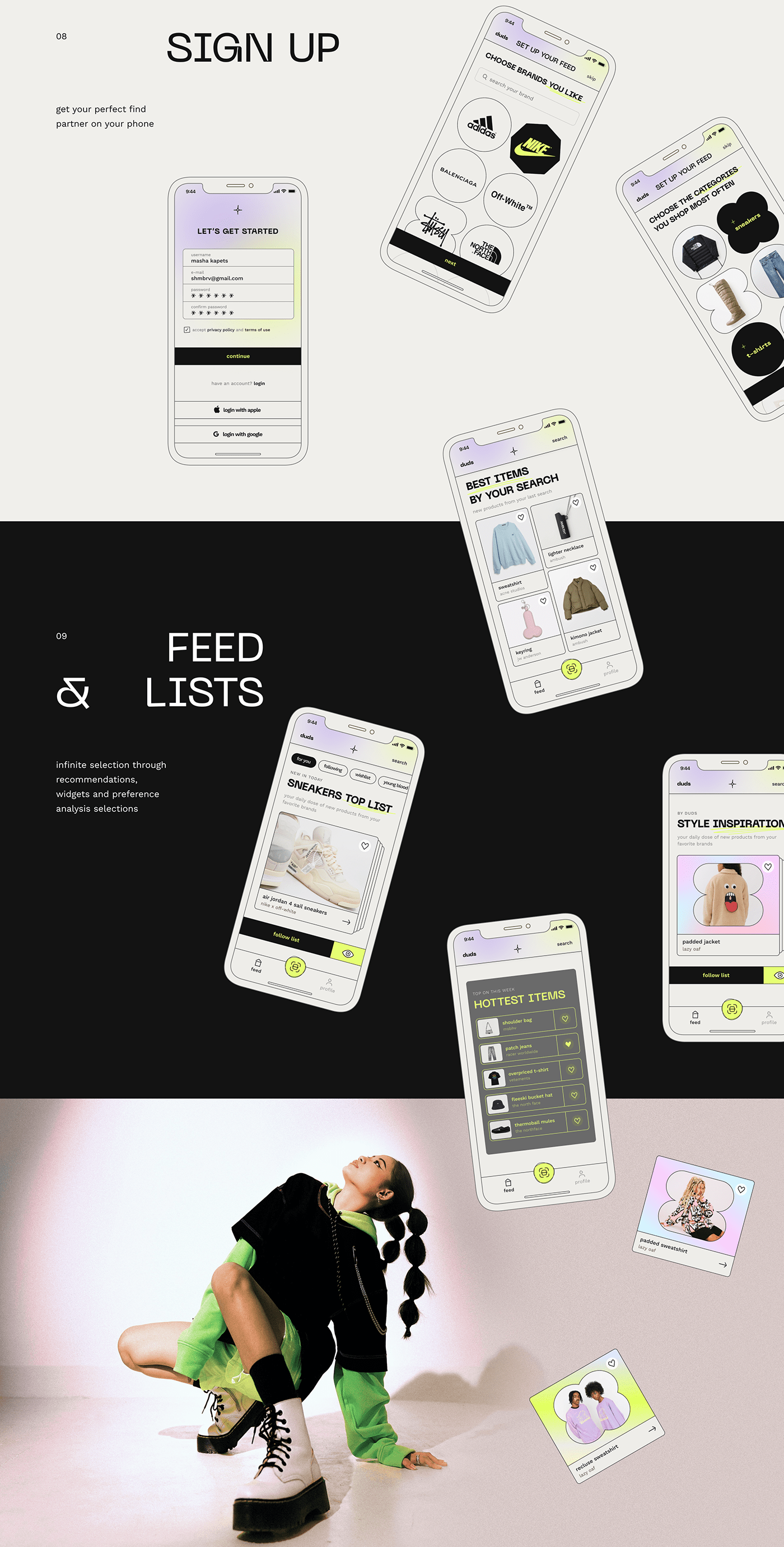 app Fashion  mobile Mobile app streetwear Style typography   UX UI DESign Fireart fireart studio