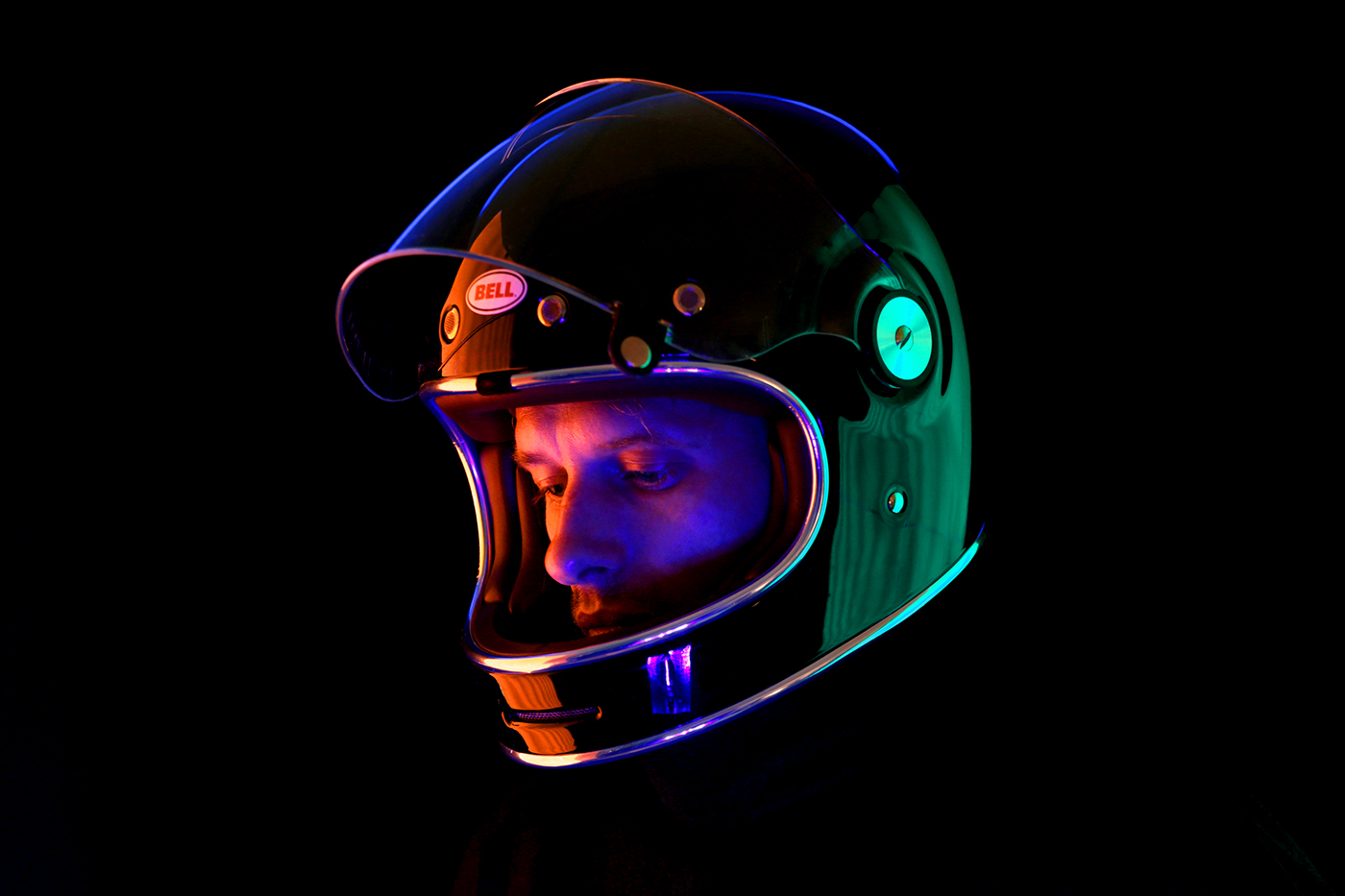 neon Space  acid trip colorful night cosmos men Helmet journey