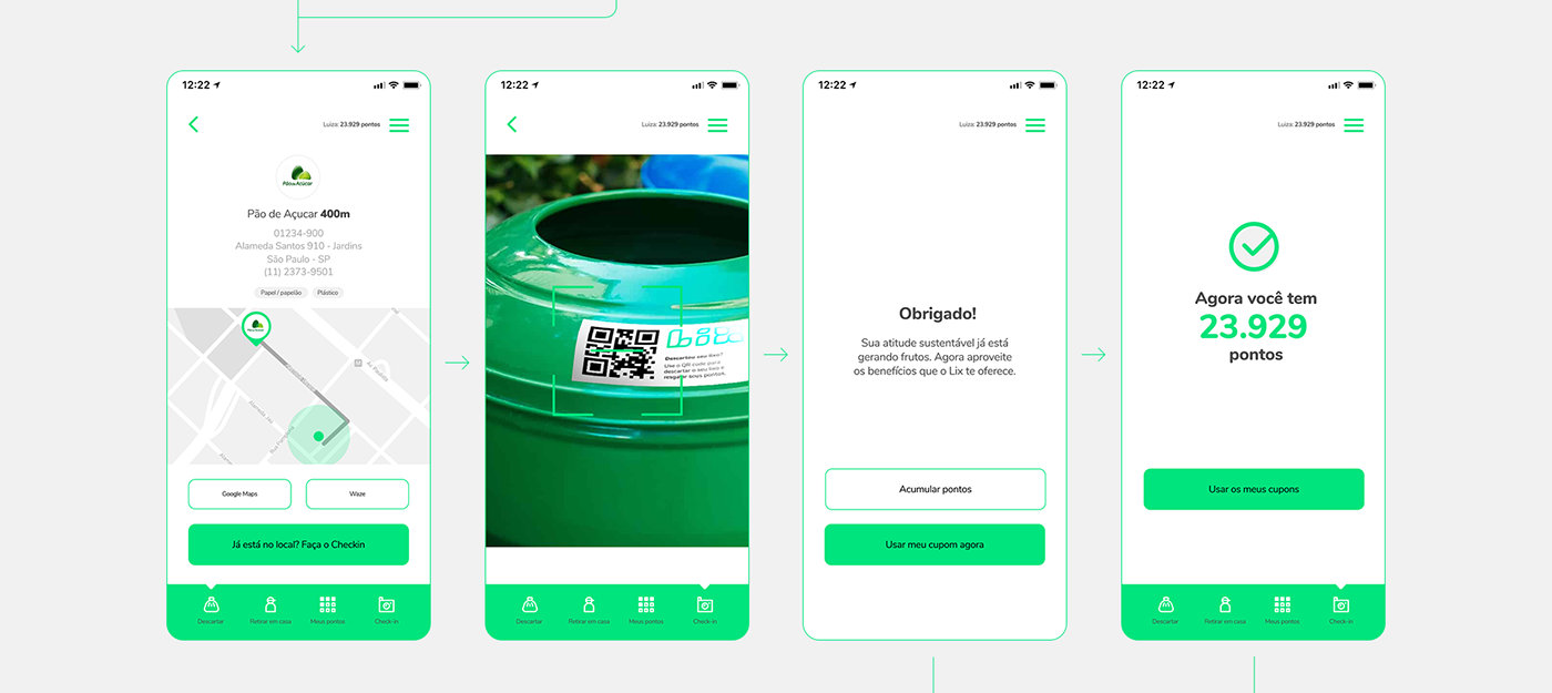 app garbage lixo recycle Sustainability sustentabilidade UI user experience user interface ux