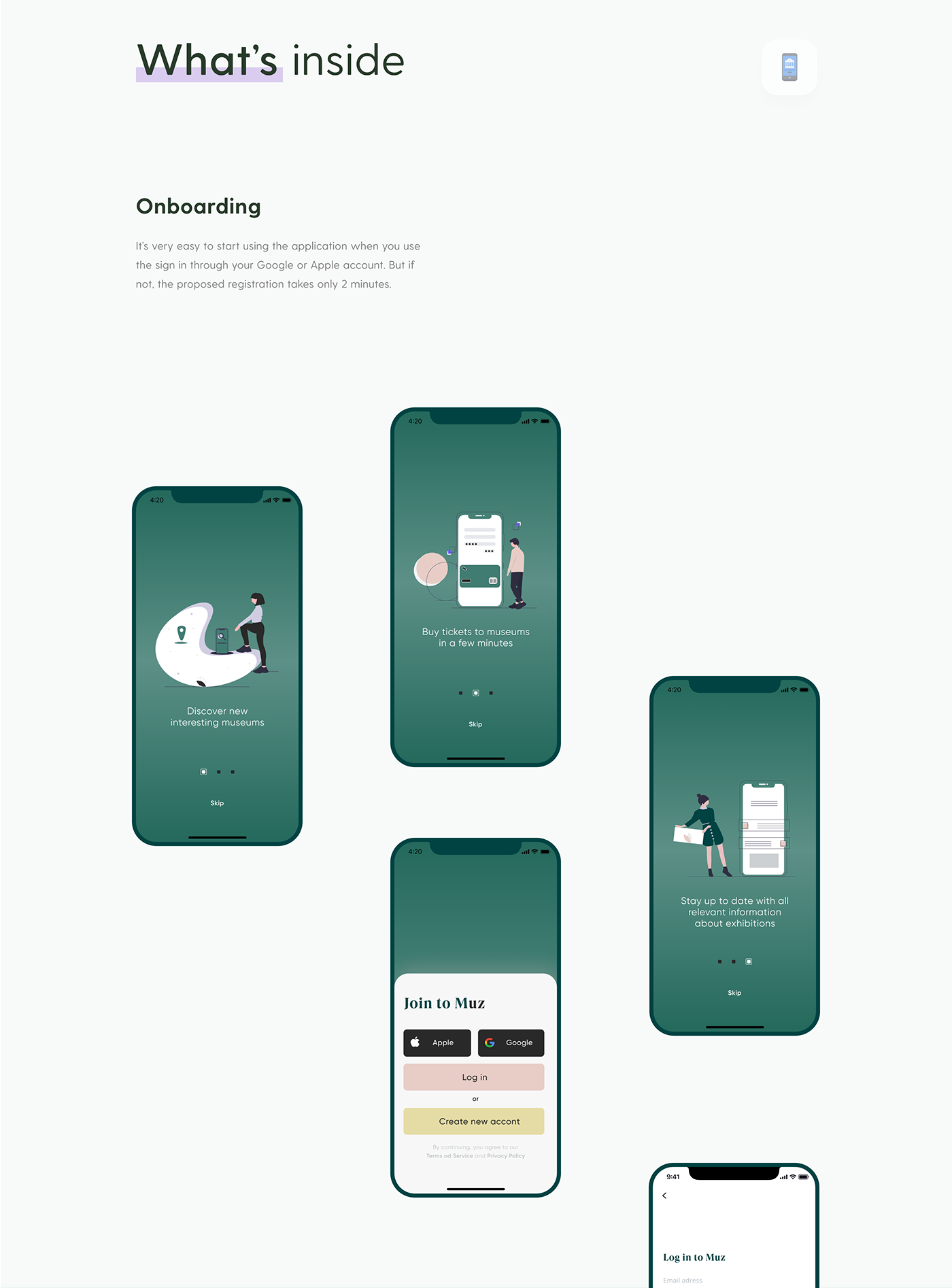 Mobile app museum app UI ui design ux UX design app app design application