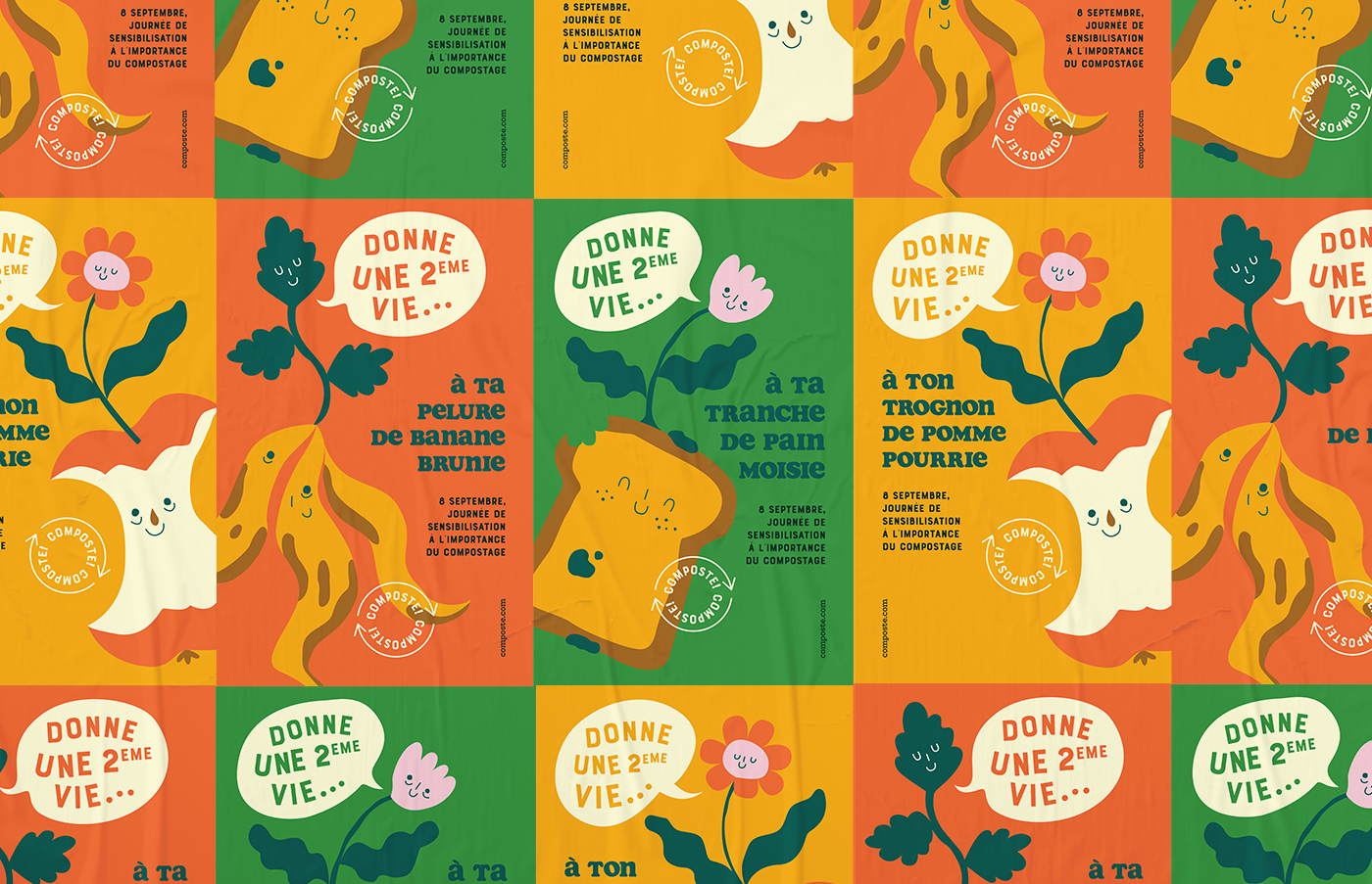 compost compostage ILLUSTRATION  kids poster branding  design Environnement graphicdesign Sustainable