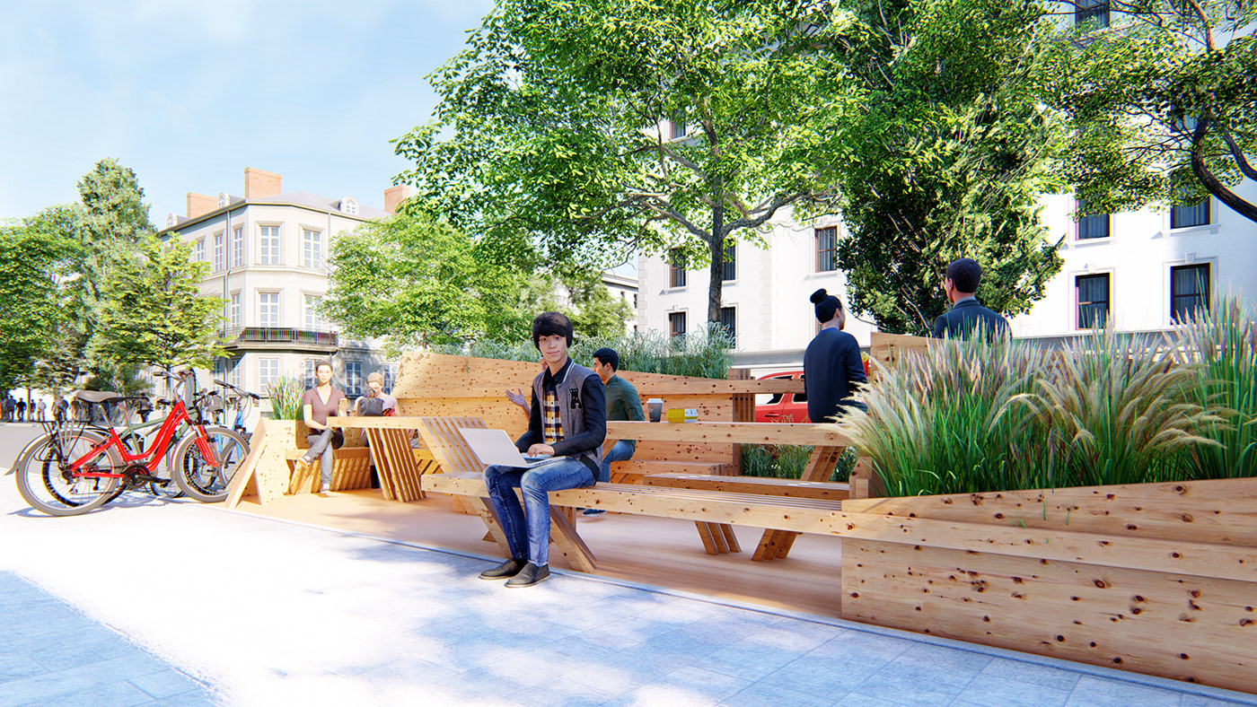 урбанізація архітектури дизайн деревини паркет Urban Design
