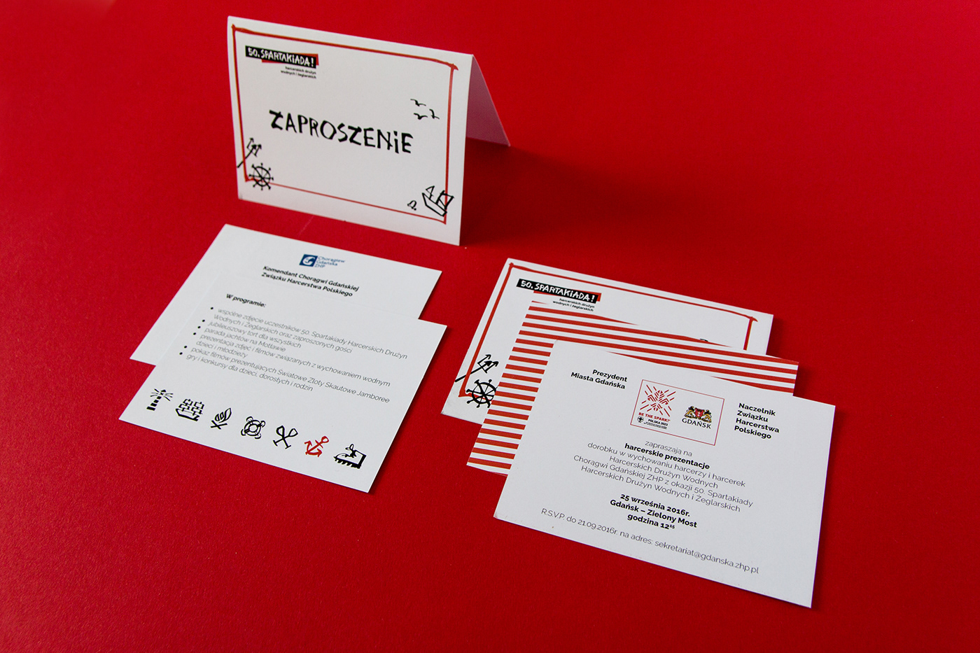 scouting kids nautical marine zhp red Handmade Type Icon logo branding 
